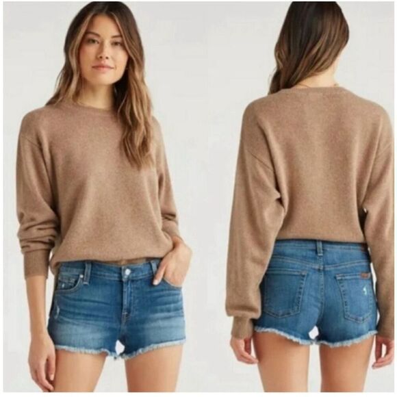 New 7 for All Mankind Blue Cut Off Jean Shorts Women Plus Size 32 Raw Hem Summer - Picture 2 of 10